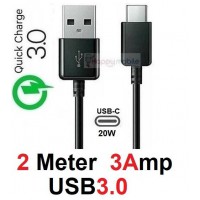 Samsung Charger + 2M Type-C Cable S24 S23 S22 S21 S20 S10 S9 S8 ultra plus 3A 18W 20W 2 meter