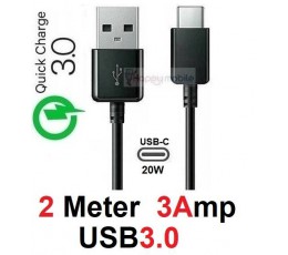 Samsung Charger Wall + 2M Type-C Cable S23 S22 S21 S20 S10 S9 S8 ultra plus 3A 18W 20W 2 meter