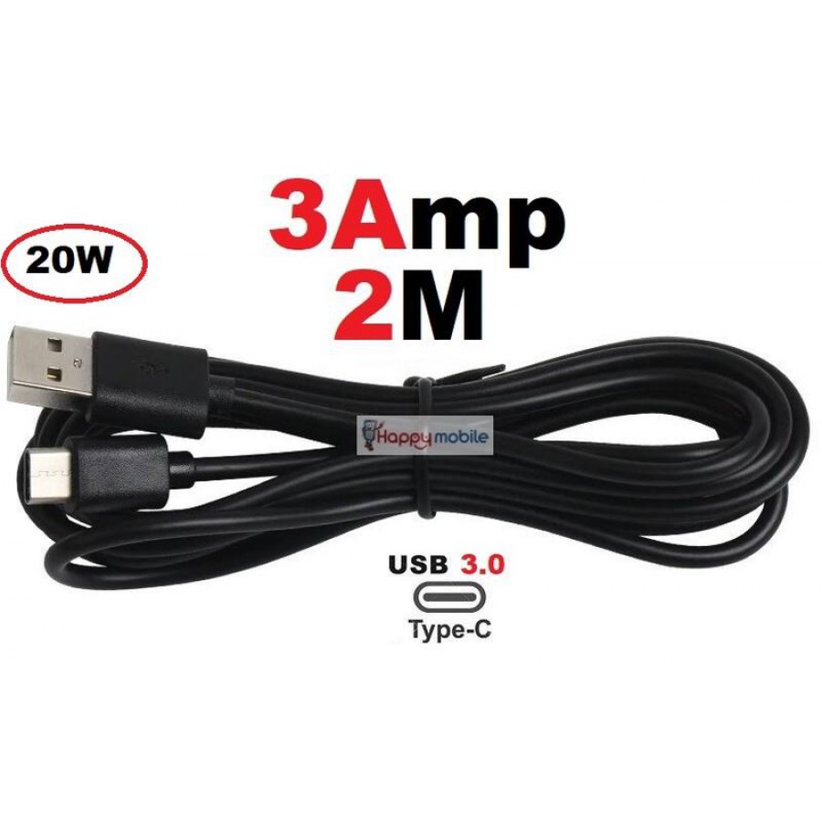 2M 3A Type-C Cable Samsung Huawei Xiaomi Redmi 3.0 20W 2 meter S10 S20 S21  S22 Ultra FE Plus