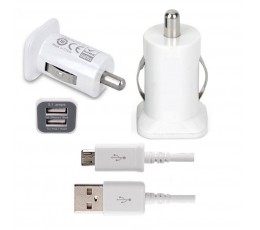 Car Charger 2 PORT 2A+1A = 3.1A Micro usb Cable, Dual Port USB Car Charger