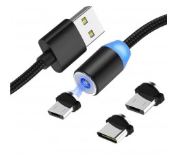 3-in-1 Magnetic Cable Type-C Micro Usb Lightning S9 S10 S20 S21 S22 1M 3A