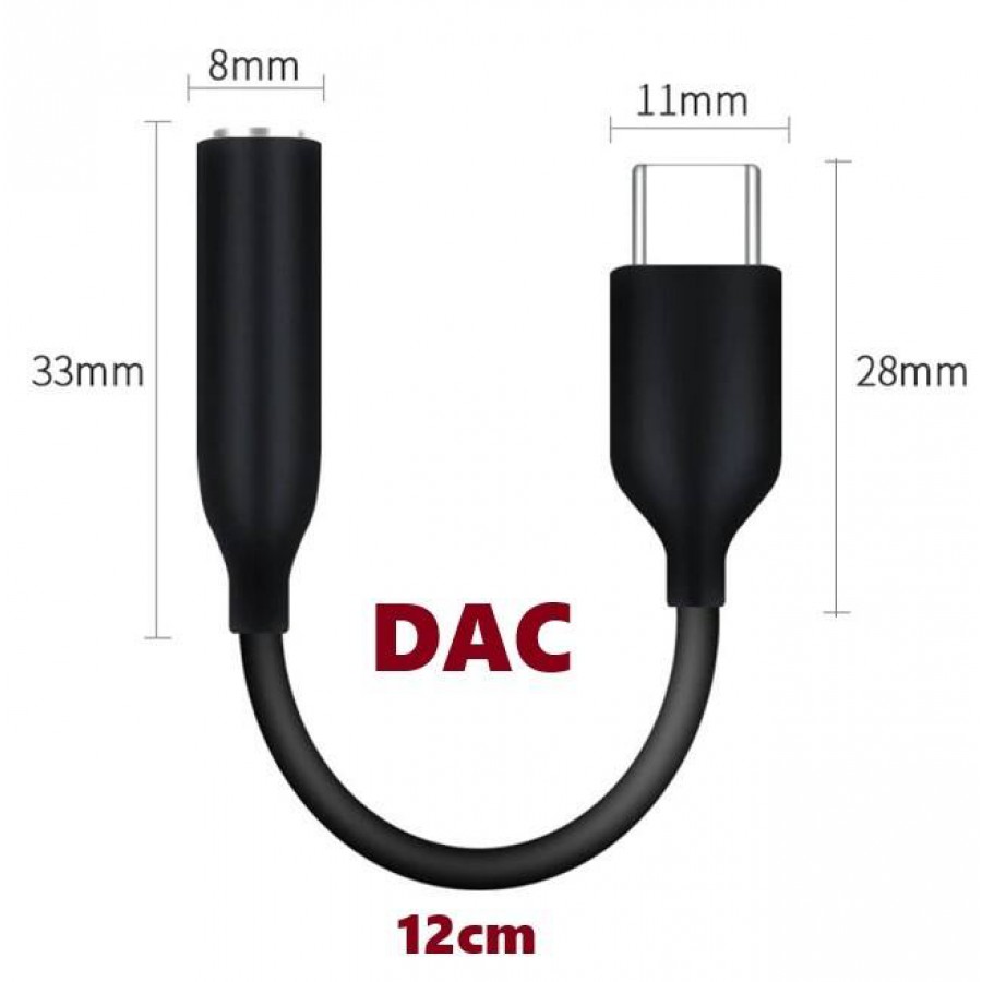 Type C To 3.5mm Audio AUX Adapter Cable DAC Samsung S23 S22 S21