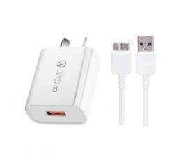 Samsung Note 3 / Pro QC3.0 Wall Charger + MICRO-B USB 3.0 Cable White 1M Fast
